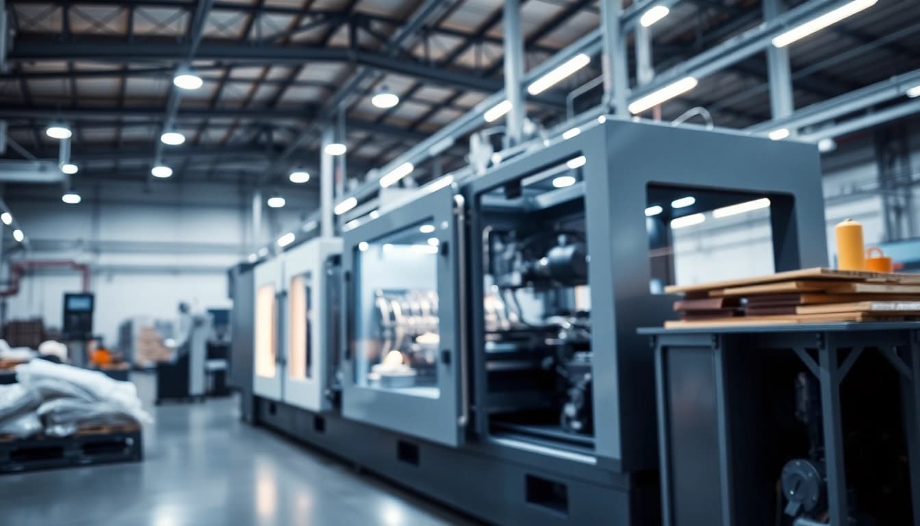 Examine a high-performance injection molding machine showcasing its design and functionality.