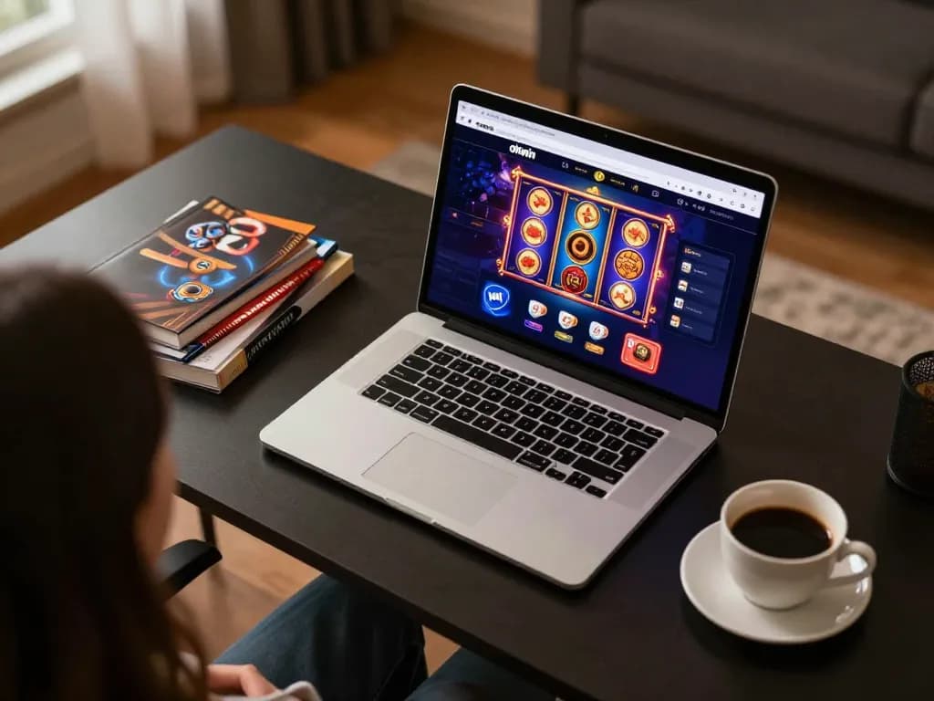 Player immerses in strategic gameplay on okwin's online casino platform with engaging visuals.