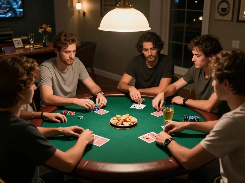 Players engaging in a friendly home poker night with 789 club themed stakes and vibrant atmosphere.