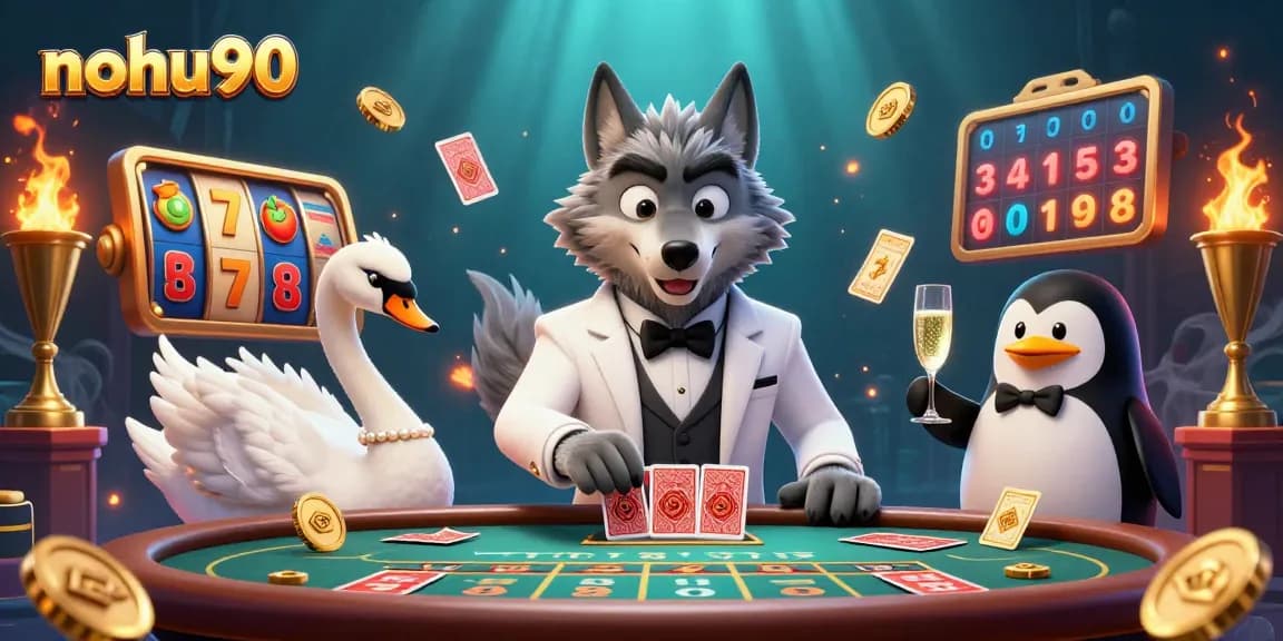 Join the excitement with nohu90's vibrant 3D casino characters at a jackpot slot game!