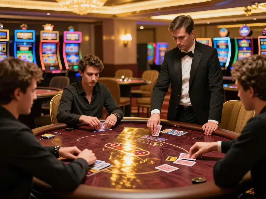 Active poker gameplay at TR88 casino with players strategizing bets amidst luxurious surroundings