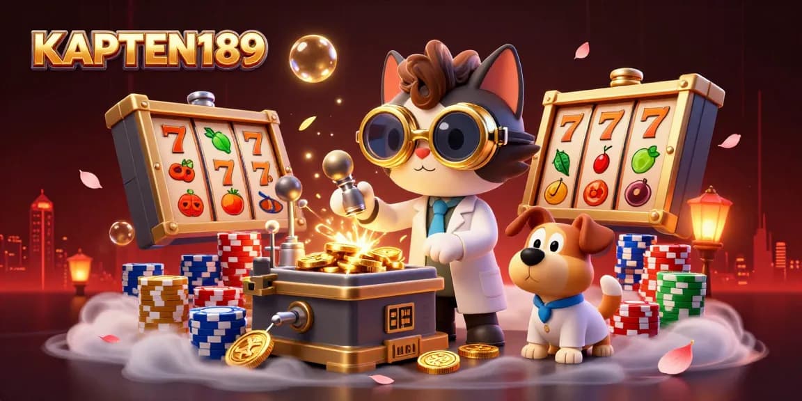 KAPTEN189 menghadirkan suasana kasino online dengan mesin slot emas yang penuh keberuntungan.