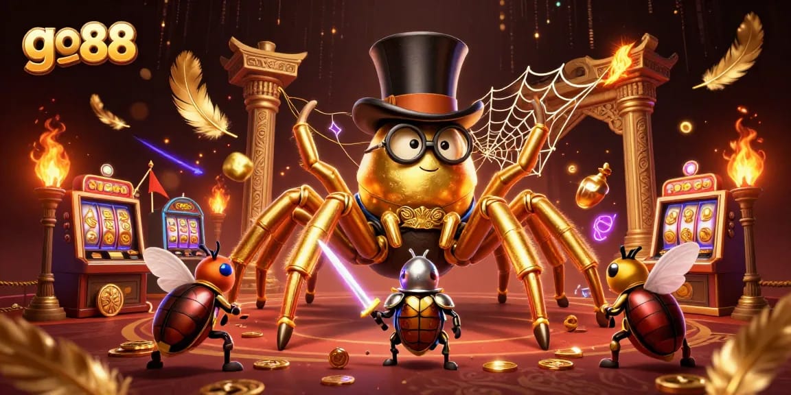 Experience thrills with go 88, a vibrant casino scene featuring dynamic characters and game elements.