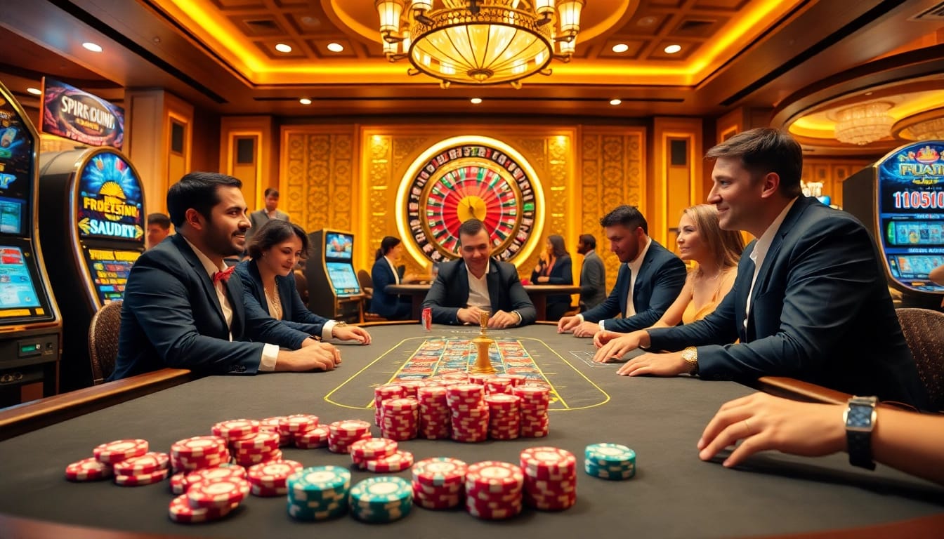 Engage in the thrill of j88.gives at a vibrant casino table filled with excitement.