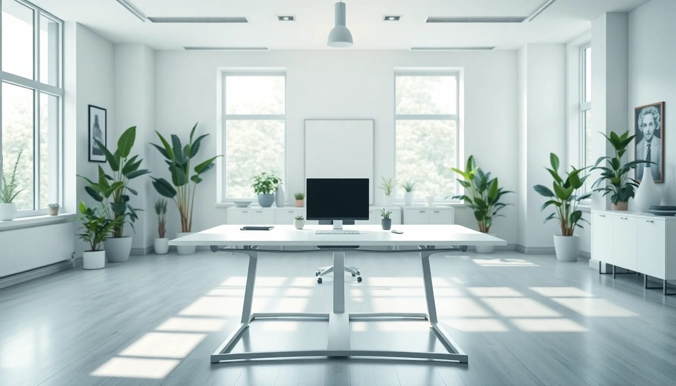 Brightet office workspace with modern design and natural lighting for optimal productivity.