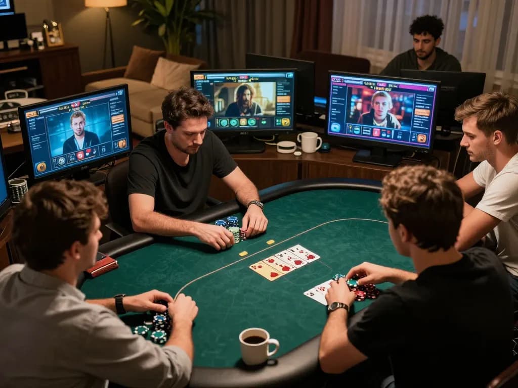 Players engaging in an exciting online poker game at 678vip, showcasing strategies and competitive spirit.