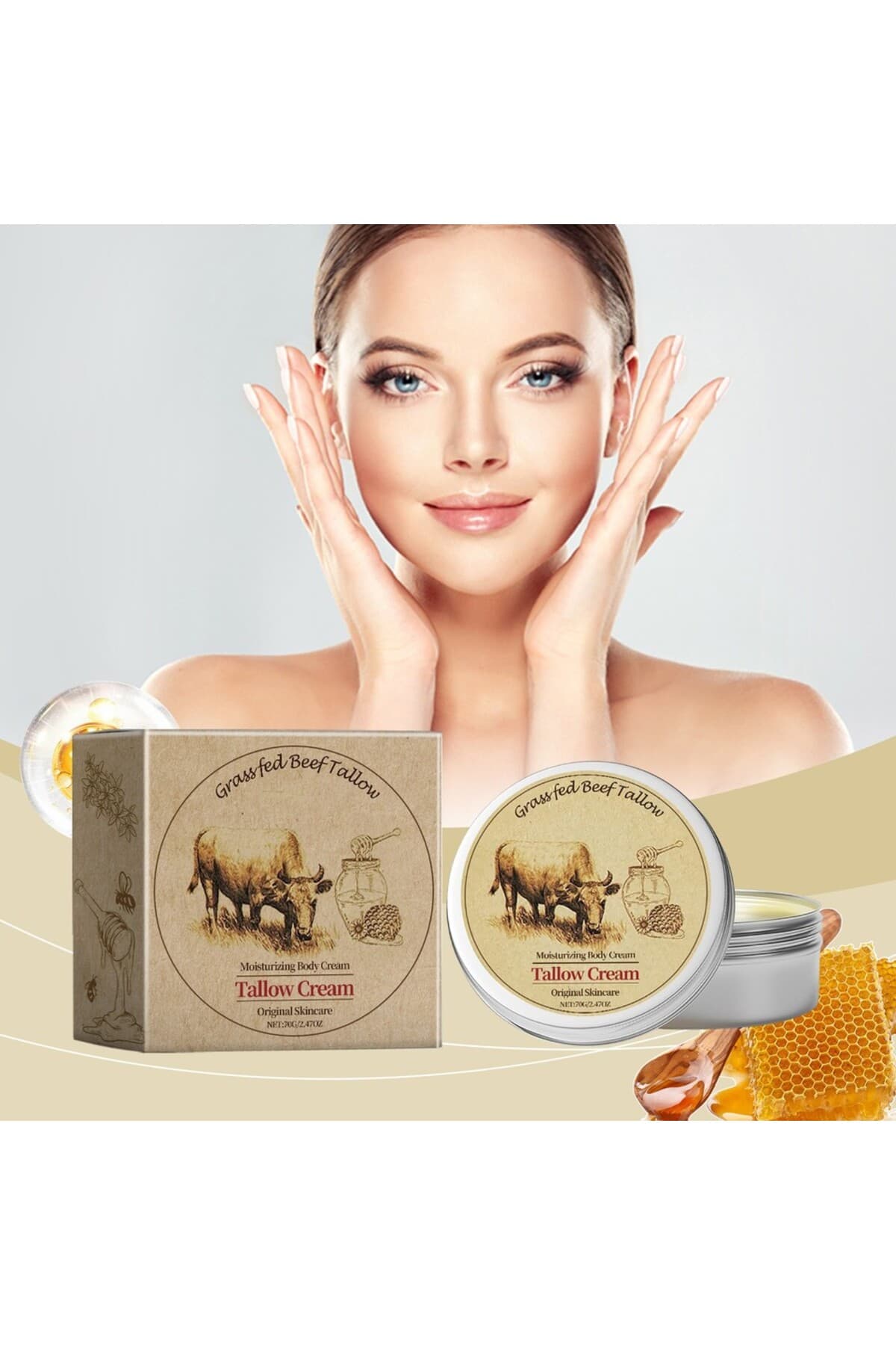 Les bienfaits de Grass fed beef tallow pour hydrater et protéger le visage