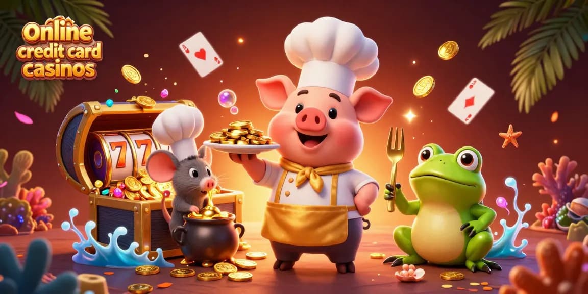 Engage with exciting online credit card casinos featuring dynamic gaming elements and colorful characters.