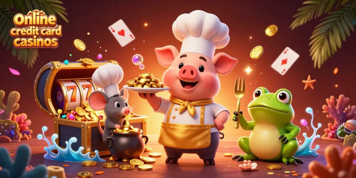 Engage with exciting online credit card casinos featuring dynamic gaming elements and colorful characters.