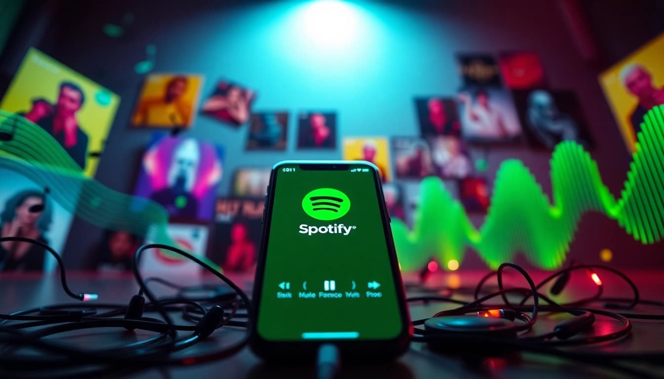 Discover the features of Spotify mod with a vibrant music streaming interface.