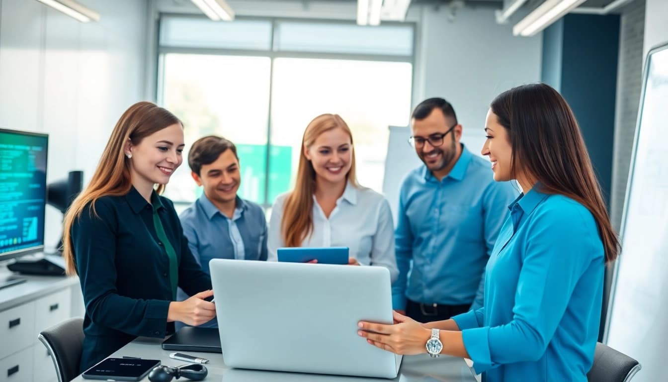 Engaged IT professionals demonstrating managed it services near me in a collaborative office.