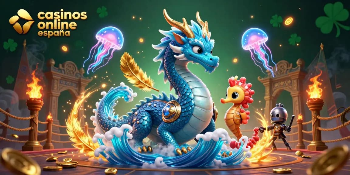 Disfruta de los mejores casinos online en España mientras juegas con un dragón y un caballero.