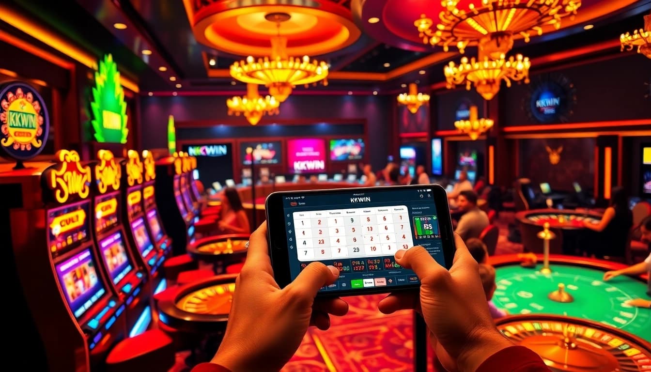 Players enjoying top games at https://kkwin.life/ with vibrant casino visuals and online betting excitement.