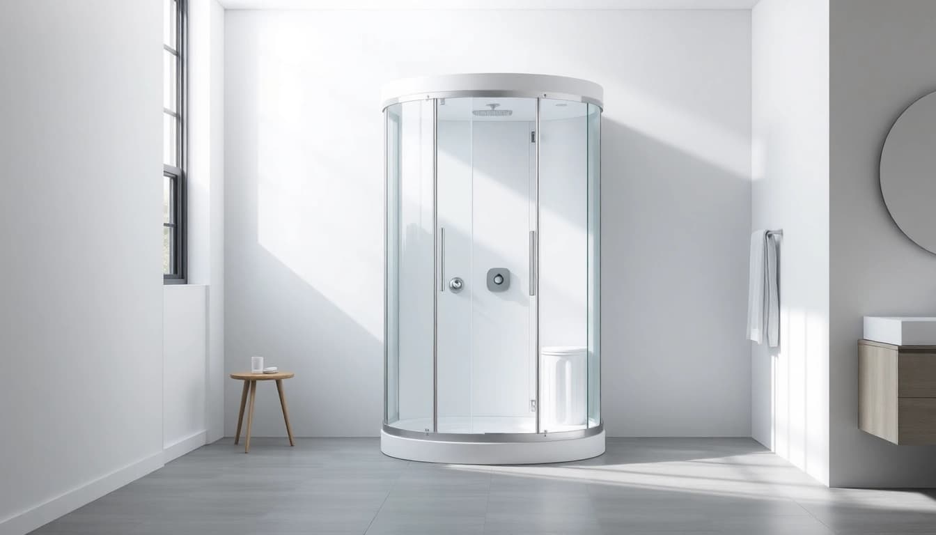 Genießen Sie die stilvolle sonni Duschkabine 80x80 in einem modernen Badezimmer, die Ruhe und Eleganz ausstrahlt.
