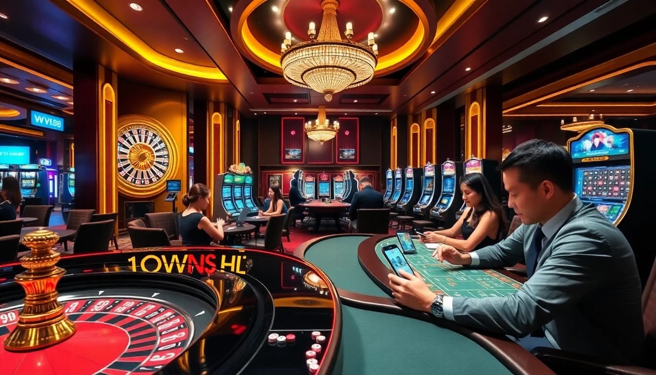 Players enjoying casino games and accessing link mới w88 for online betting excitement.