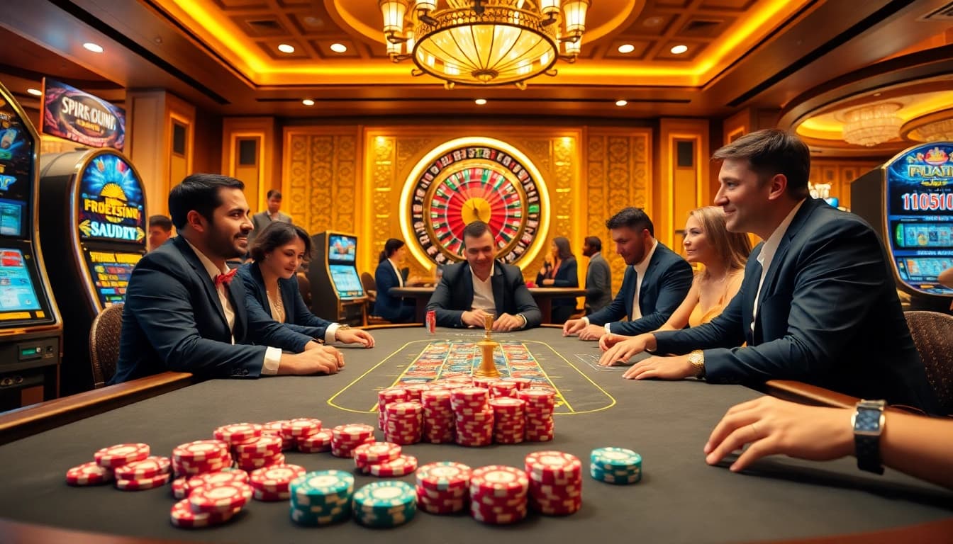 Engage in the thrill of j88.gives at a vibrant casino table filled with excitement.