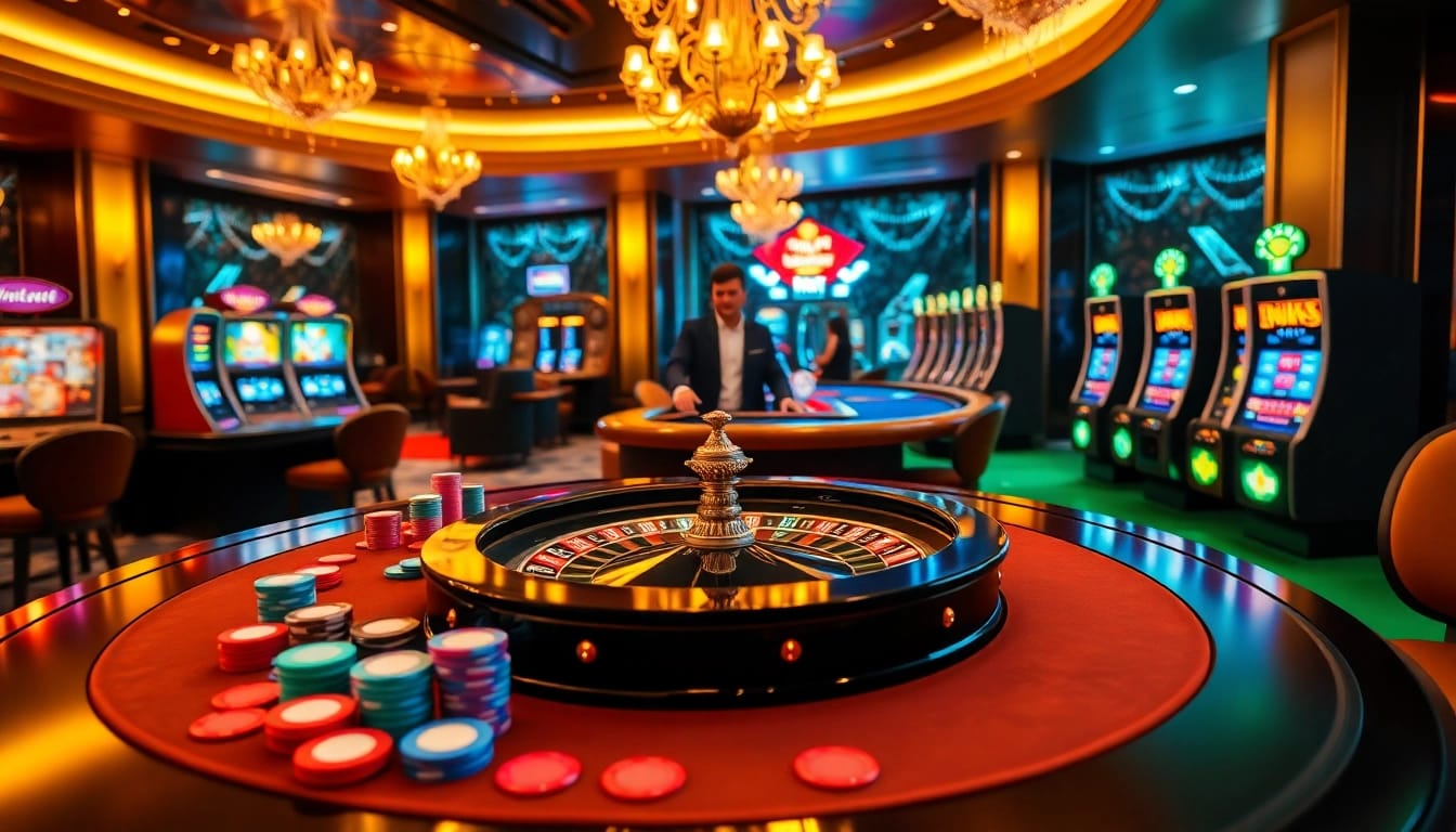 Experience exciting gaming with obraltoto at a luxurious casino table with vibrant poker chips.