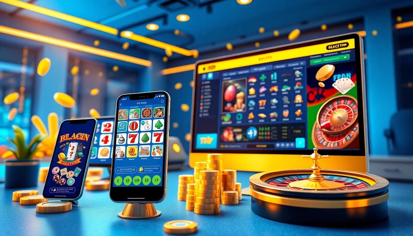TTPTP online betting platform interface showing slots, poker, and roulette games in a vibrant, user-friendly layout.