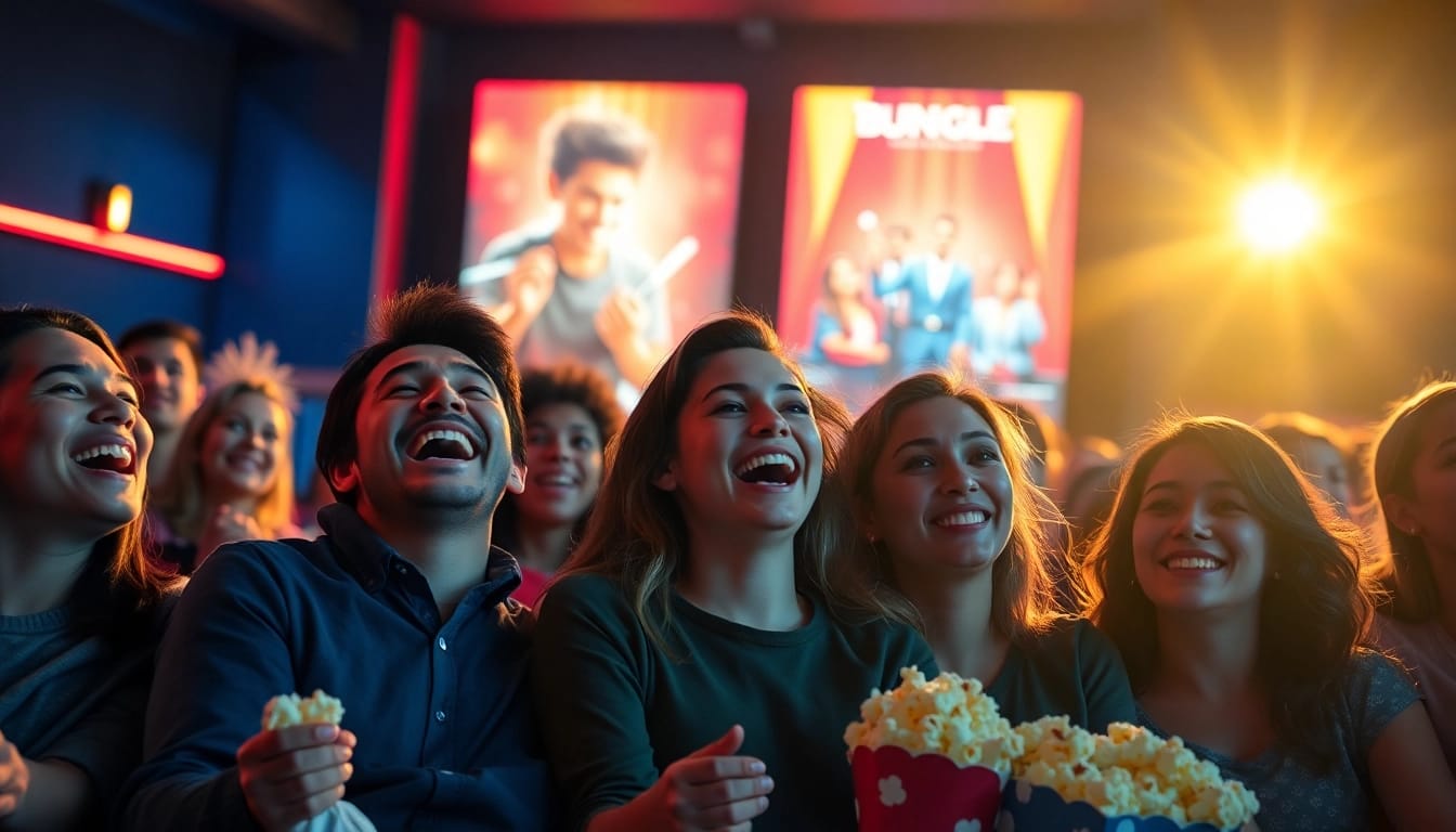 Enjoy ดูหนัง with friends in a lively movie theater atmosphere.