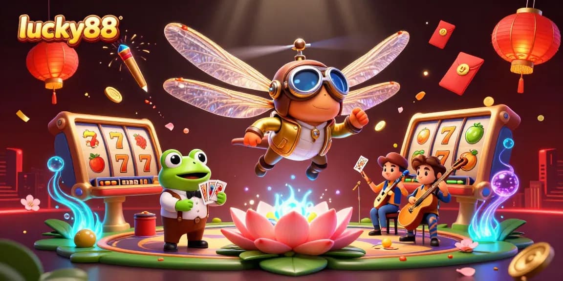 Play lucky88 slots with vibrant characters and festive elements for an immersive casino experience.