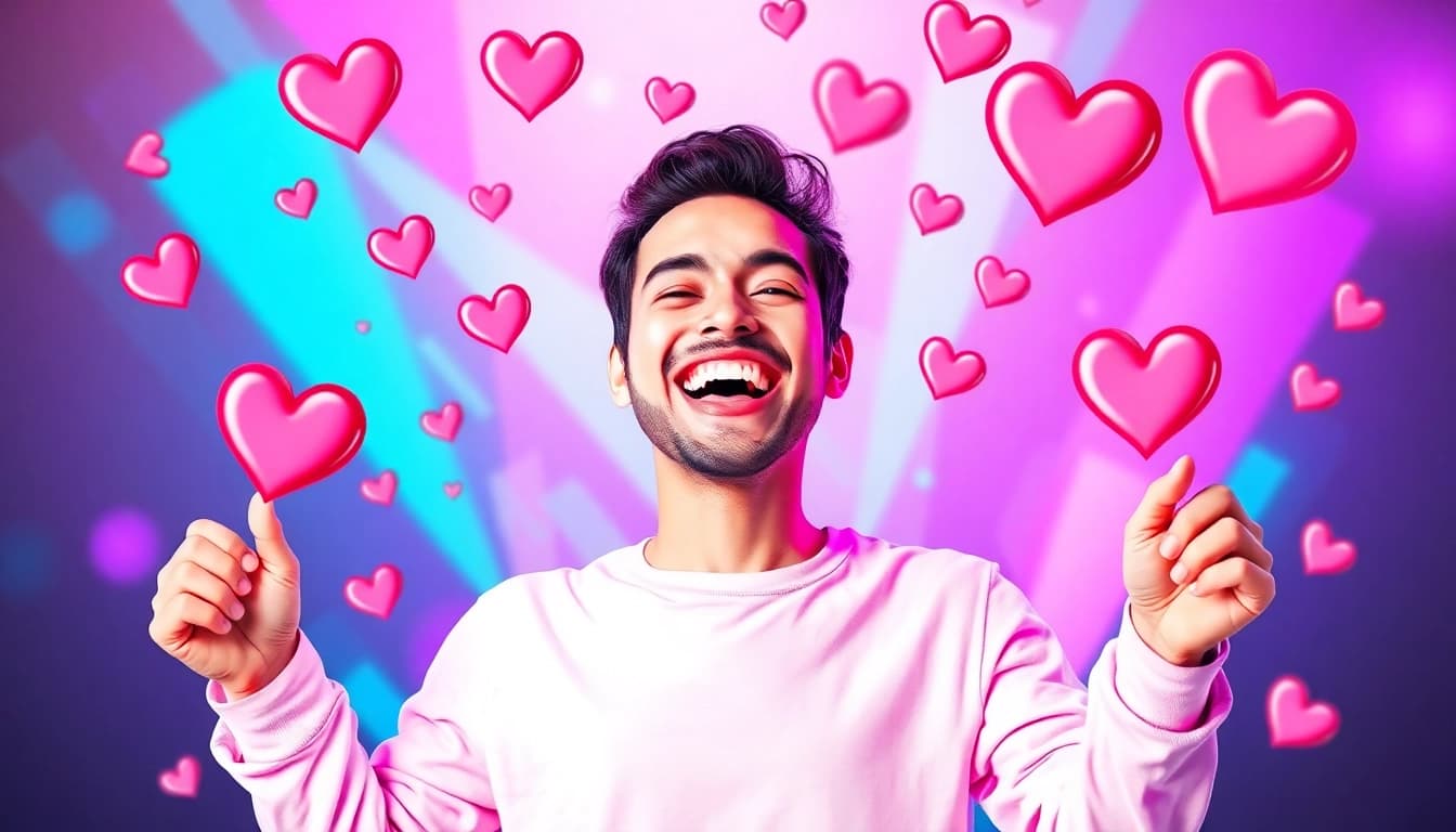 tiktok いいね 買う のために喜ぶユーザーのデジタルコラージュ