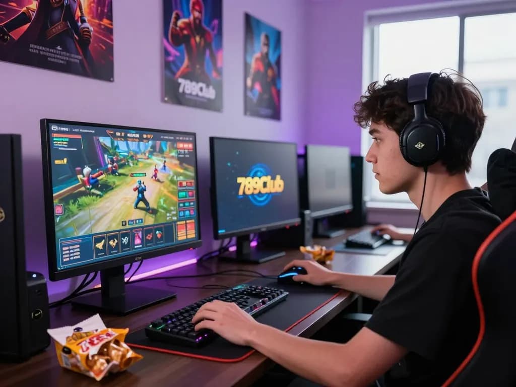 Player enjoying 789club không bị chặn gaming experience with vibrant interface and focused atmosphere.