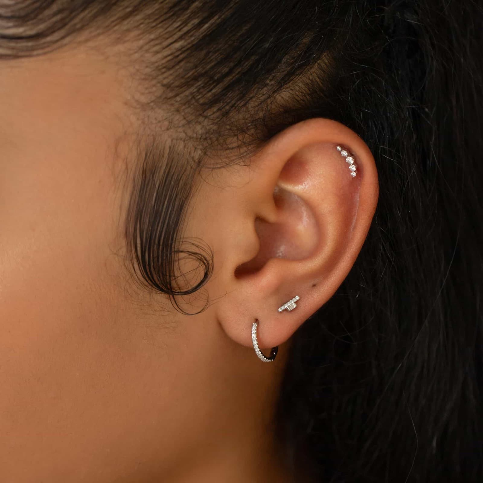 Diamond Helix Earrings in Gold & Silver Designs