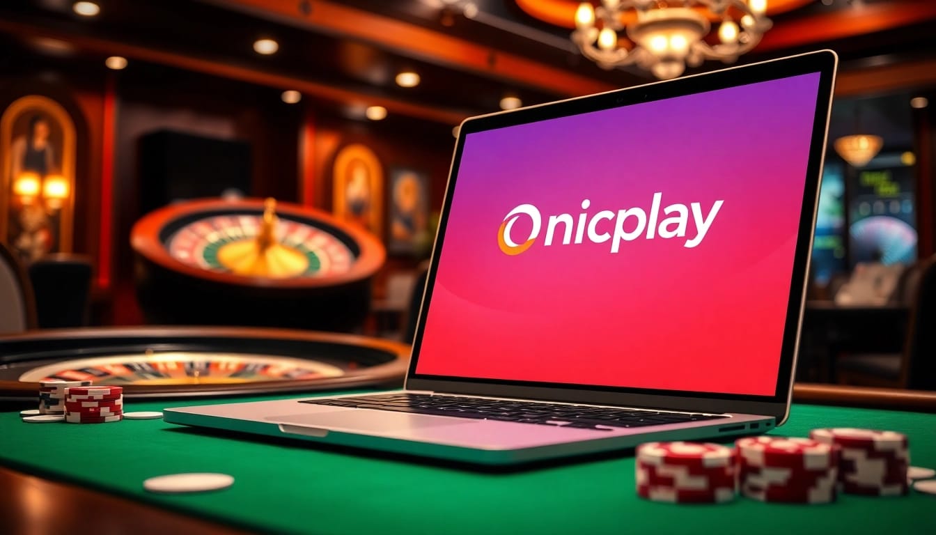 Experience the thrill of onicplay with an exciting online casino setup featuring immersive gaming visuals.