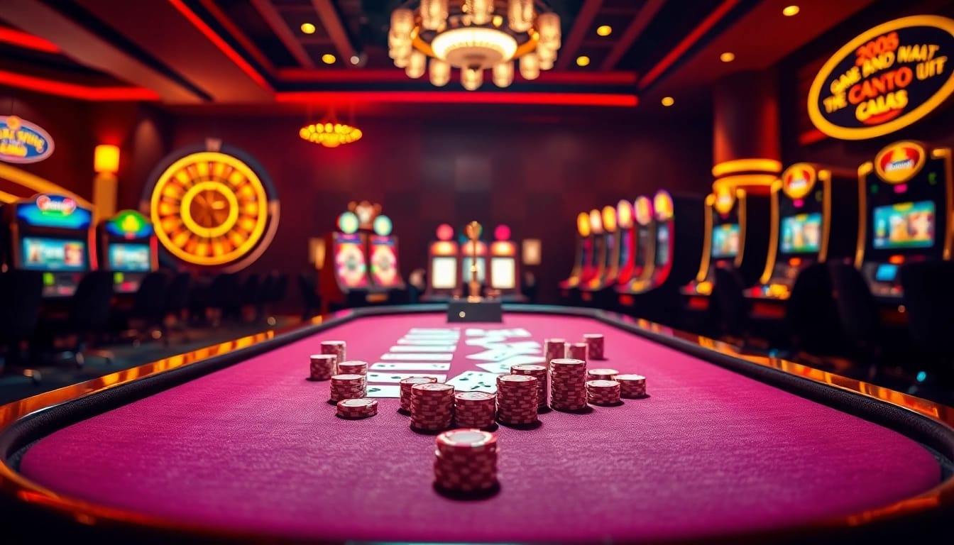 Pemain poker yang terlibat di meja kasino bertema Datukwin di bawah lampu hangat.