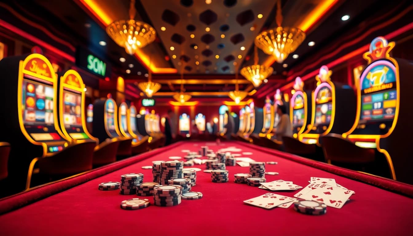 Experience thrilling gameplay with slot scatter hitam in a luxurious casino setting.
