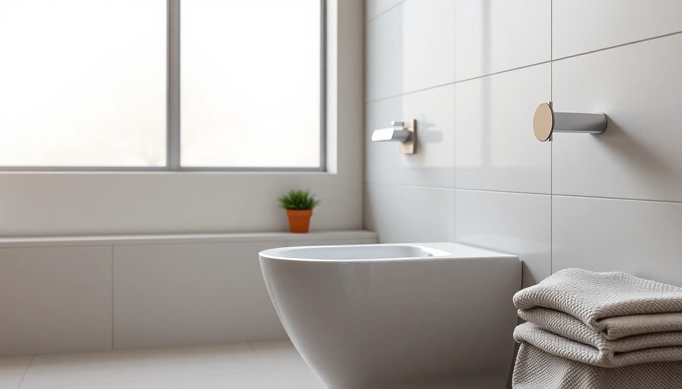 Il bidet elegante in un bagno moderno con dettagli raffinati e puliti.