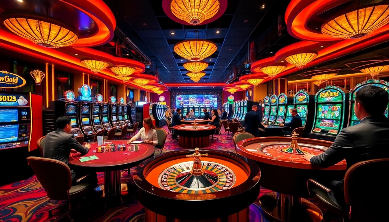 Engaging scene at new88.gold showcasing exciting casino games with players enjoying their bets.