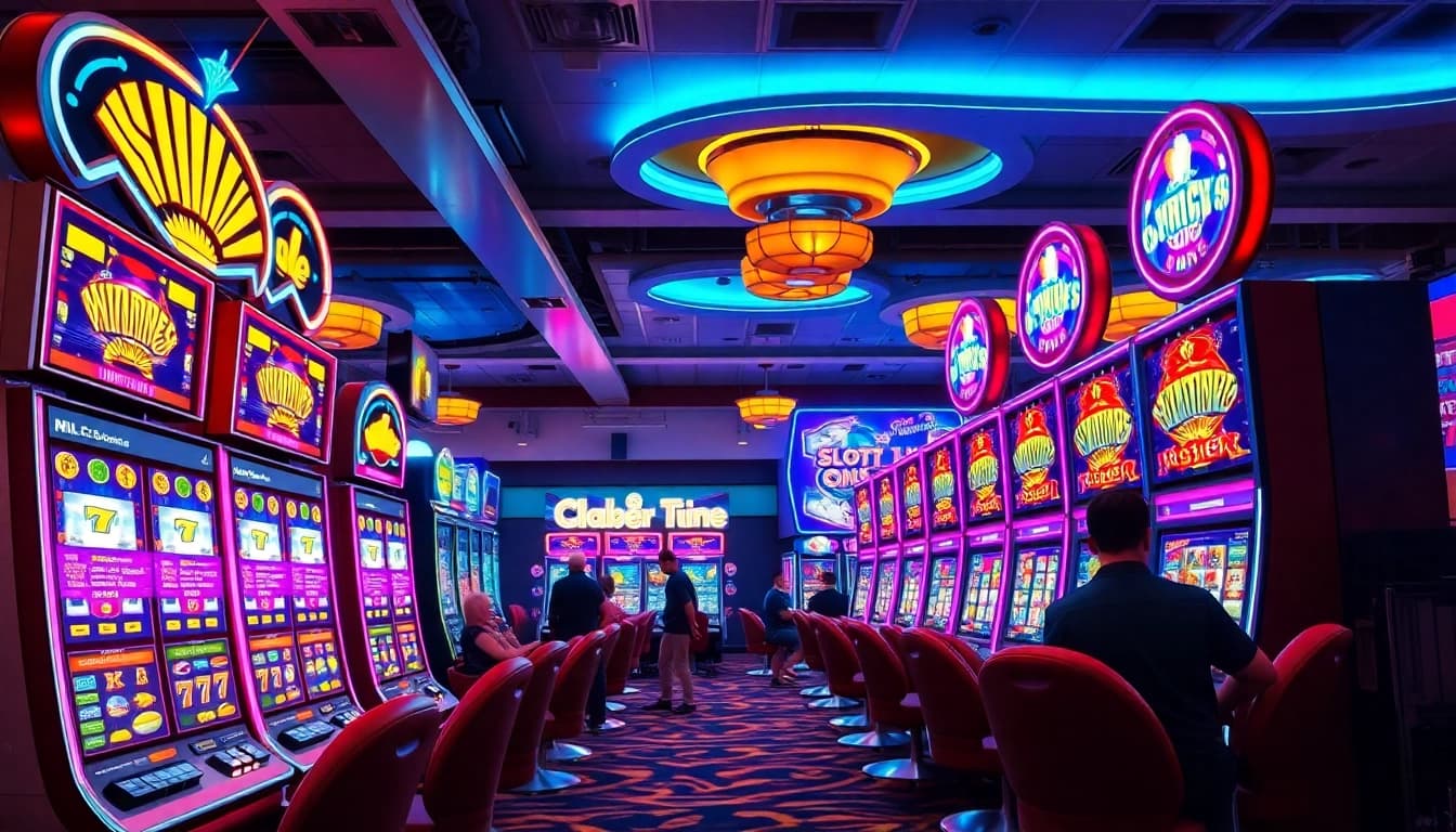 Menangkan permainan slot88 dengan mesin berwarna-warni dan suasana kasino yang meriah.