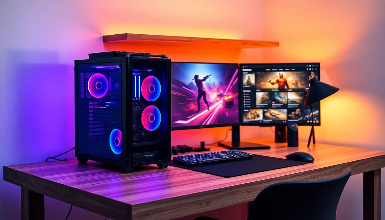 Gaming-PC verkaufen mit einem Hochleistungs-PC-Setup in einem modernen Büro.