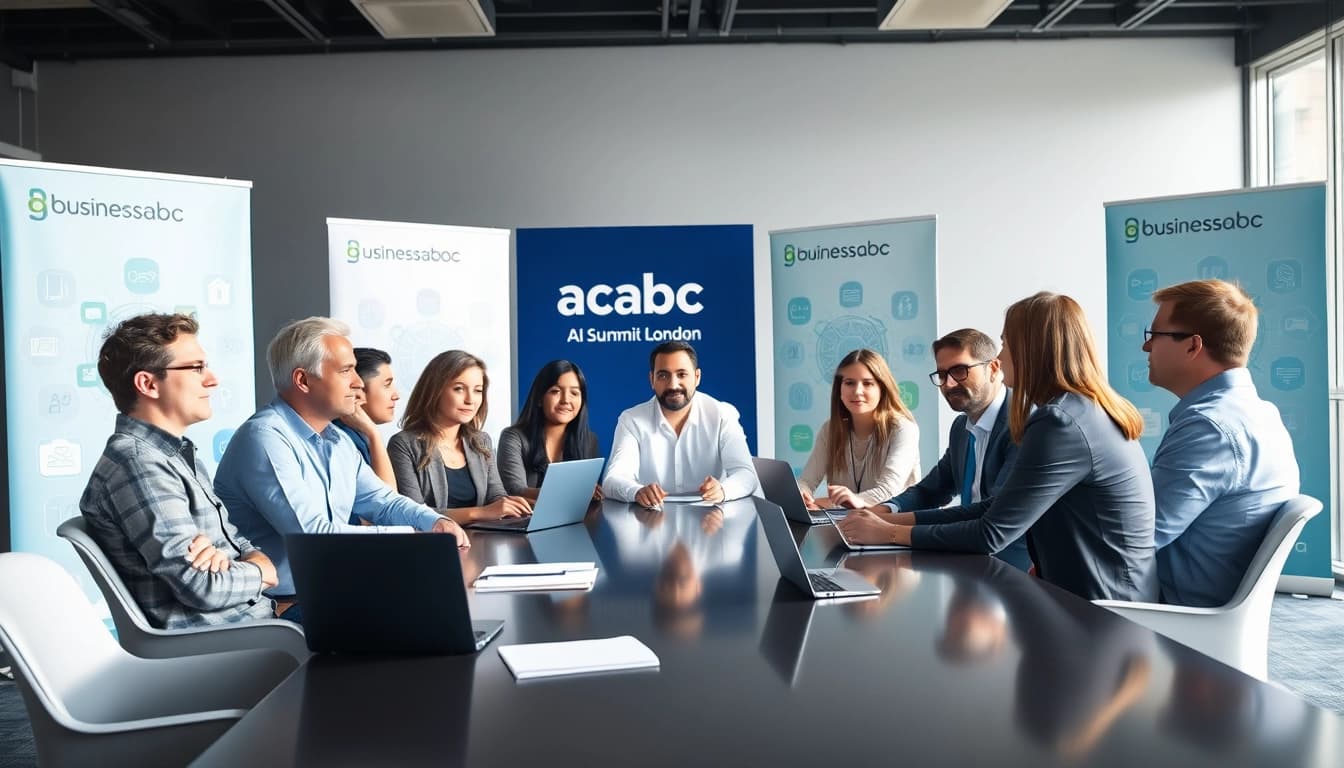 Participants engaging at the businessabc ai summit london showcasing collaborative discussions.