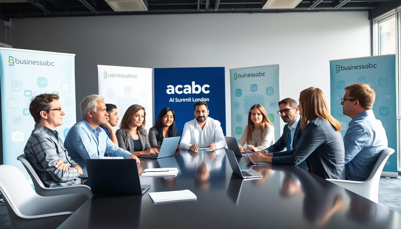 Participants engaging at the businessabc ai summit london showcasing collaborative discussions.