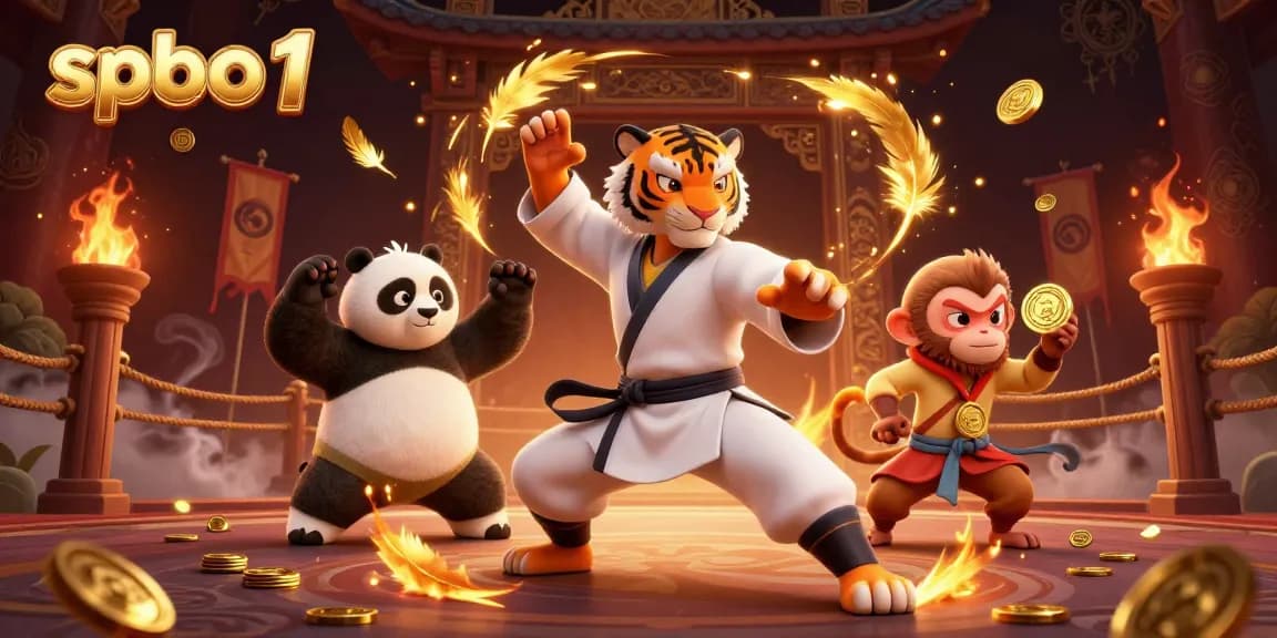 spbo 1 showcases a dynamic 3D illustration of gaming action with unique characters and vibrant casino elements