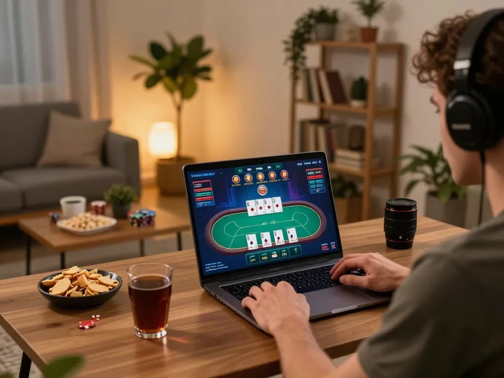 Engaging online casino gaming experience through nhacaiuytin platform with vibrant poker interface display.