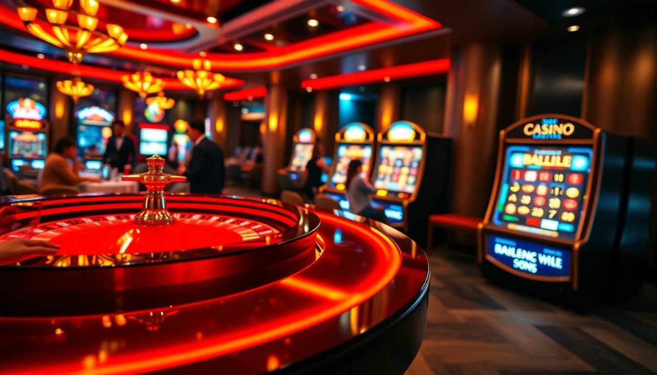 Découvrez l'excitation du casino en ligne avec des tables de roulette vibrantes et des joueurs engagés.