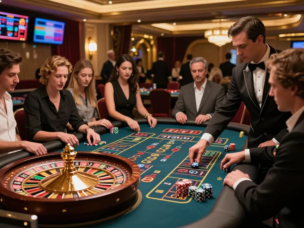 Bluepha strategy unfolded during an engaging roulette game at a luxury casino, capturing action and excitement.