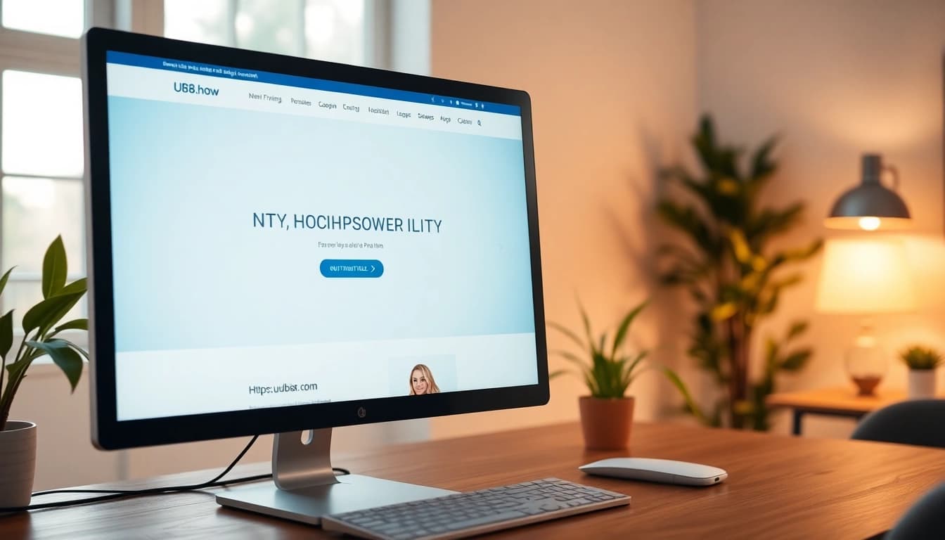 Showcasing the homepage of https://uu88.how/ on a modern workspace display.