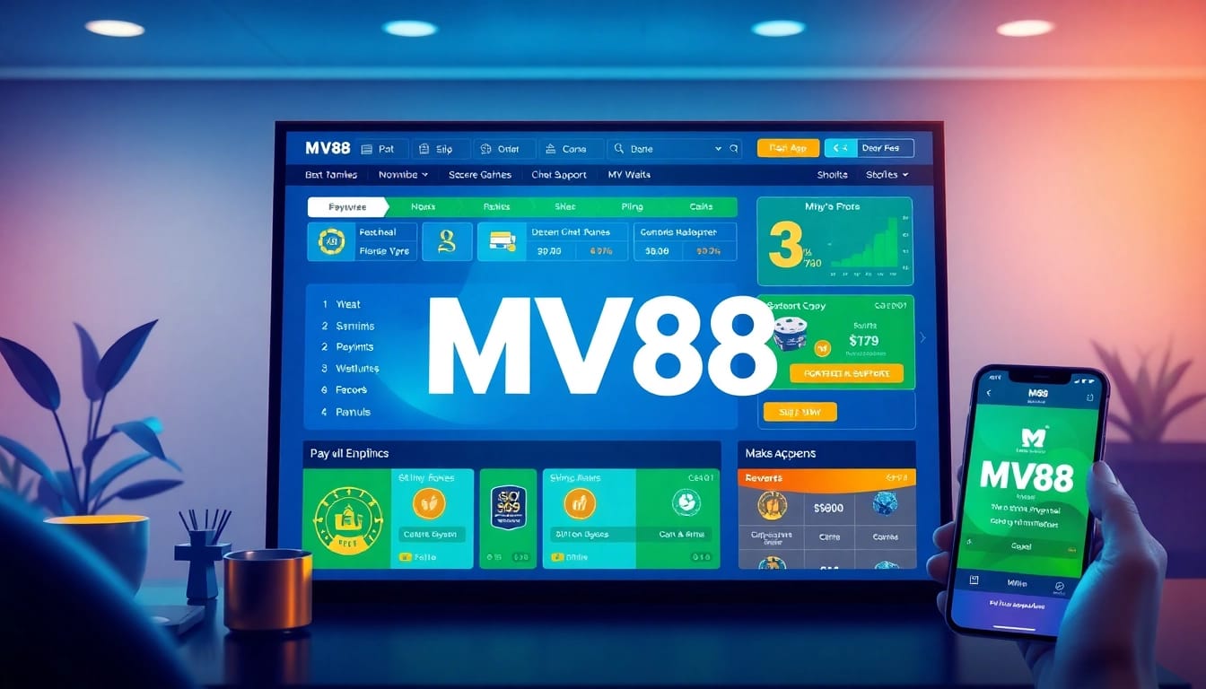 MV88 online gambling platform interface showcasing secure transactions and vibrant user experience.