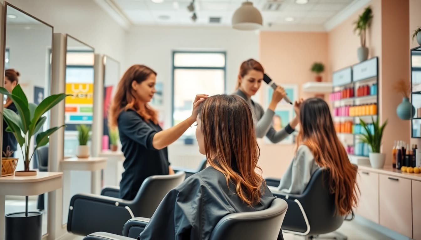 Experience excellence at salon coafura craiova with a stylist bringing creativity to life.