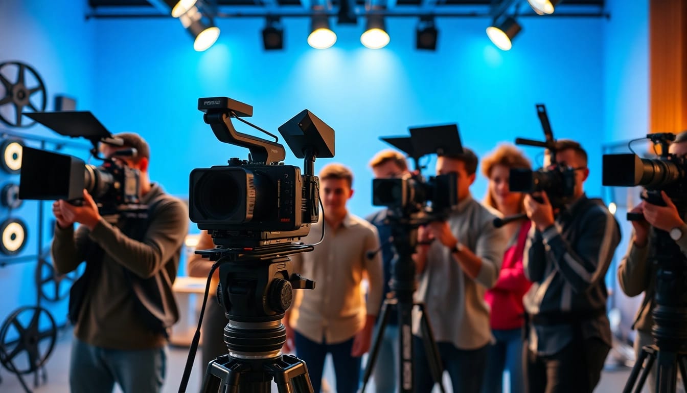 Capture from a professional Video Production Company Phoenix with filmmakers in an engaging studio setting.