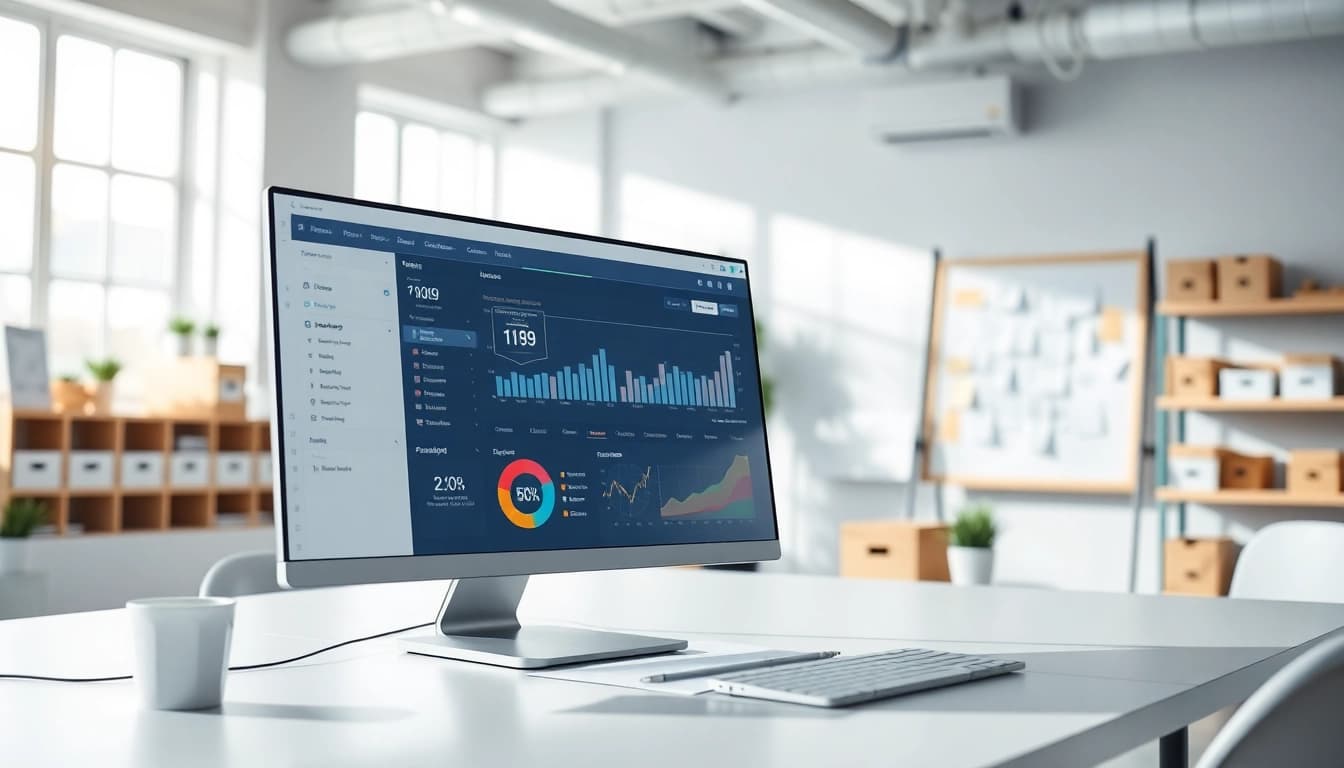 Streamline order processing software interface showcasing efficiency in a modern office setup.
