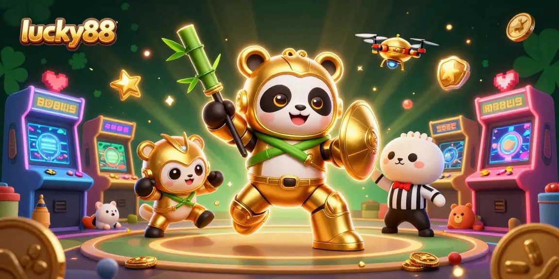 Play lucky88 with excitement in a packed casino arena featuring vibrant gaming elements.