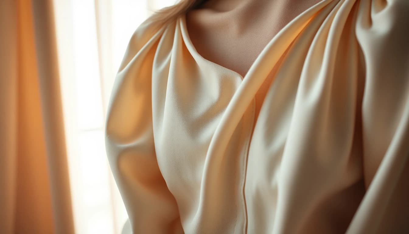 Rivelle fashion garment showcasing elegant details and textures under natural lighting.