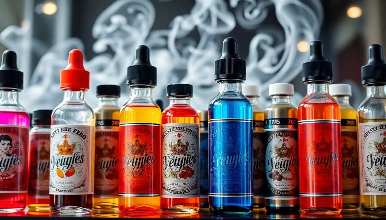 Explore vibrant e-liquids at Vape Juice Depot, showcasing colorful bottles and enticing flavors.
