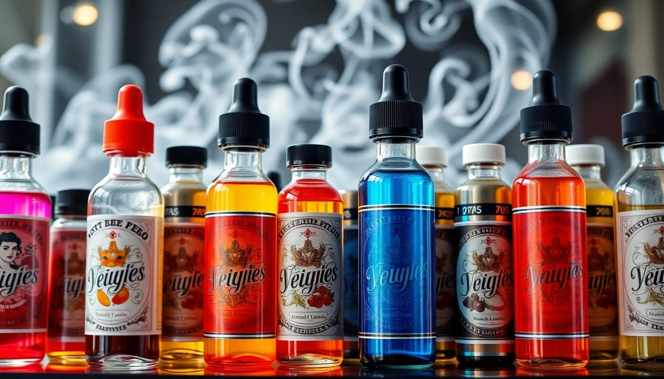 Explore vibrant e-liquids at Vape Juice Depot, showcasing colorful bottles and enticing flavors.