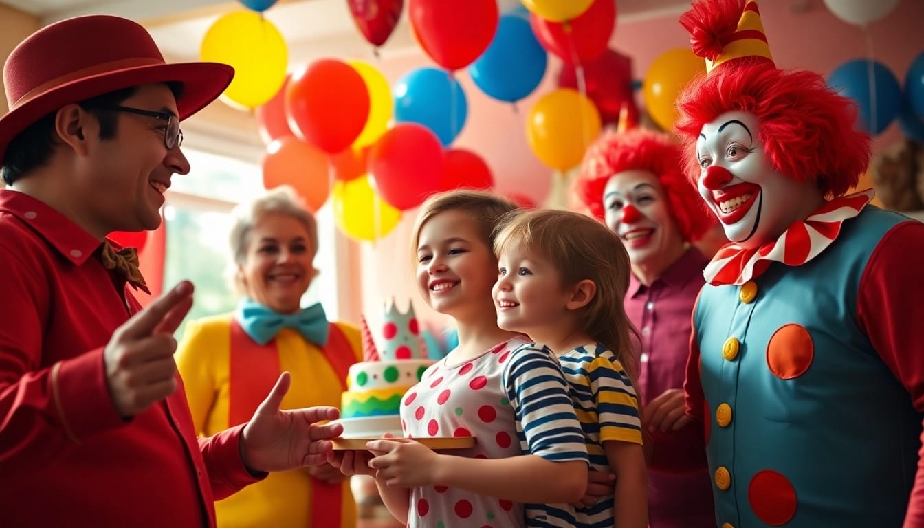 Children enjoy a fun birthday party with entertaining birthday party entertainers performing.